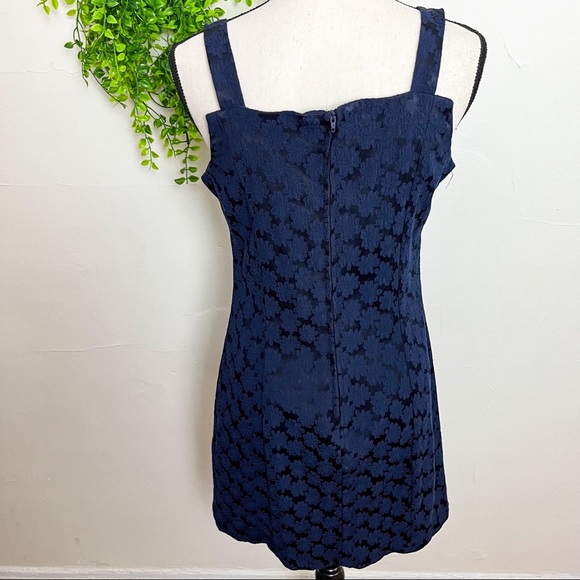 Vintage Triangle City Blue Emobroidered Floral Summer Dress Medium - Picture 8 of 10